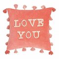 Puesta En Escena 18 x 18 in. Love Tassels Embroidered Pillow, Pink PU3689146